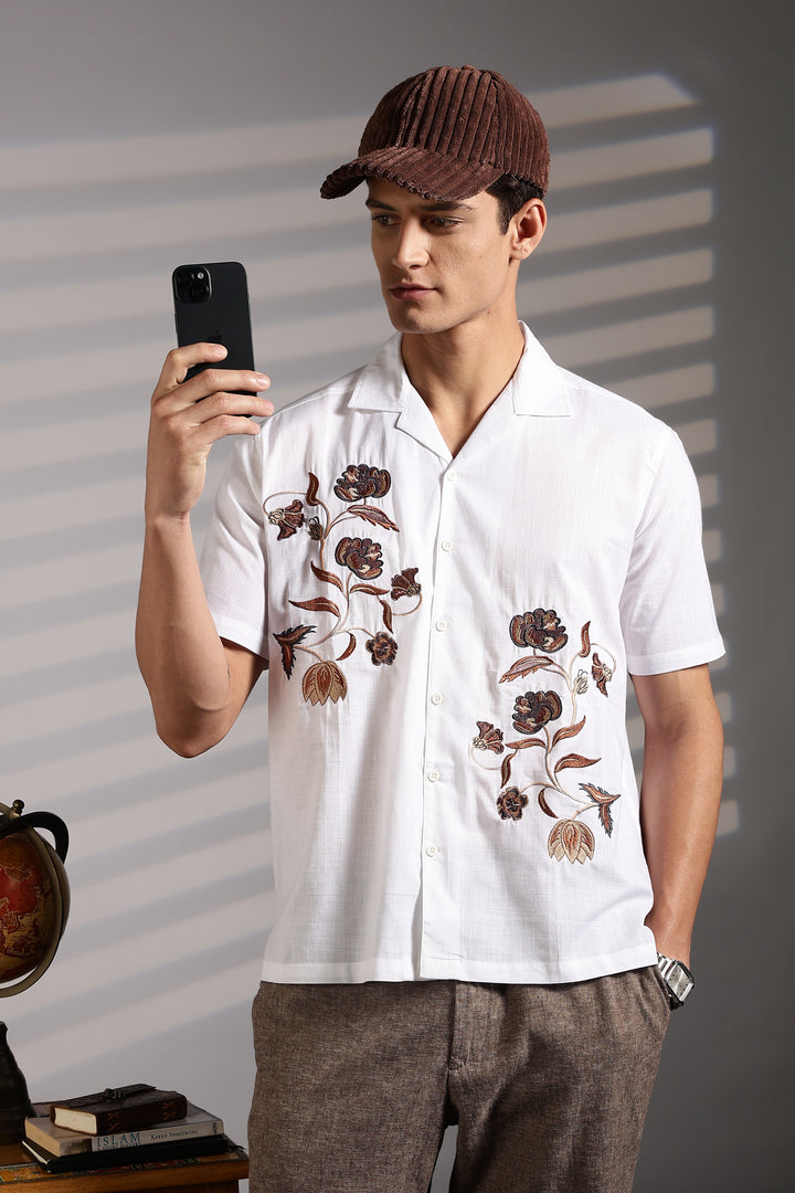 Bronze Bloom Cuban Shirt