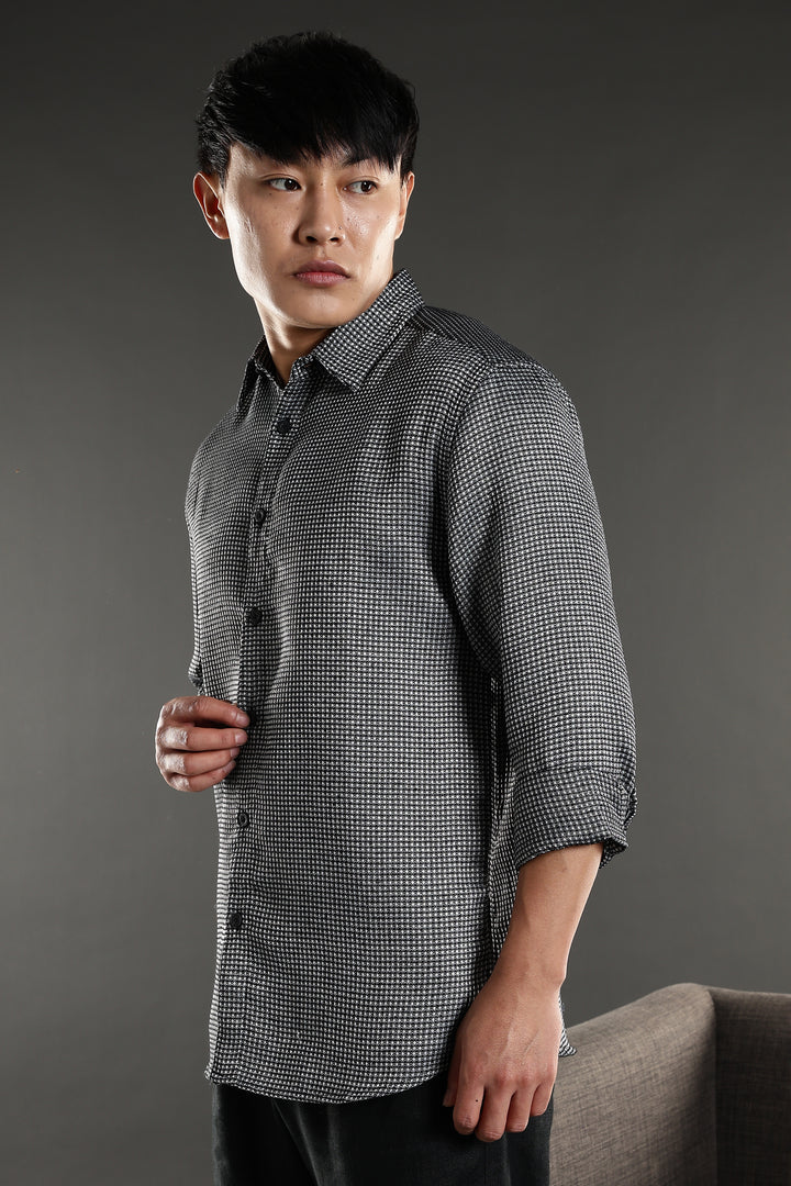 Textured fabric Grey Shirt