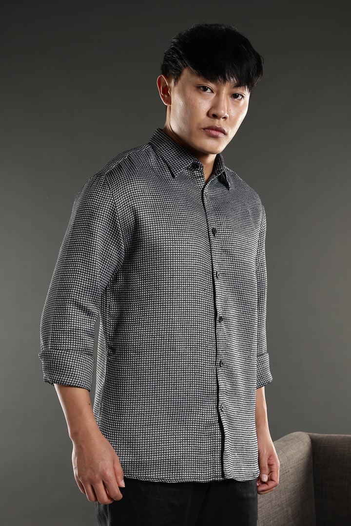 Textured fabric Grey Shirt