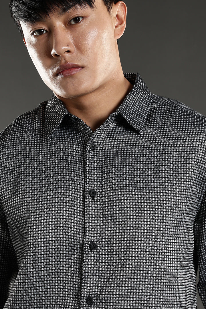 Textured fabric Grey Shirt