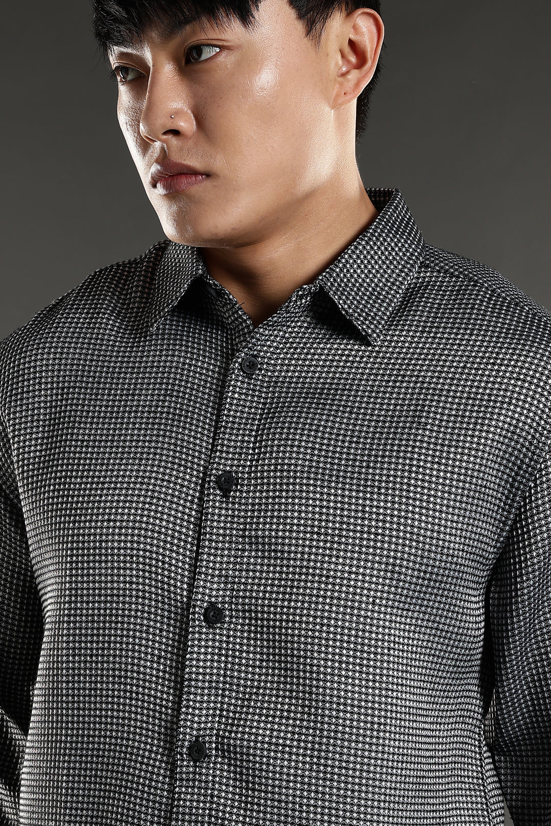 Textured fabric Grey Shirt