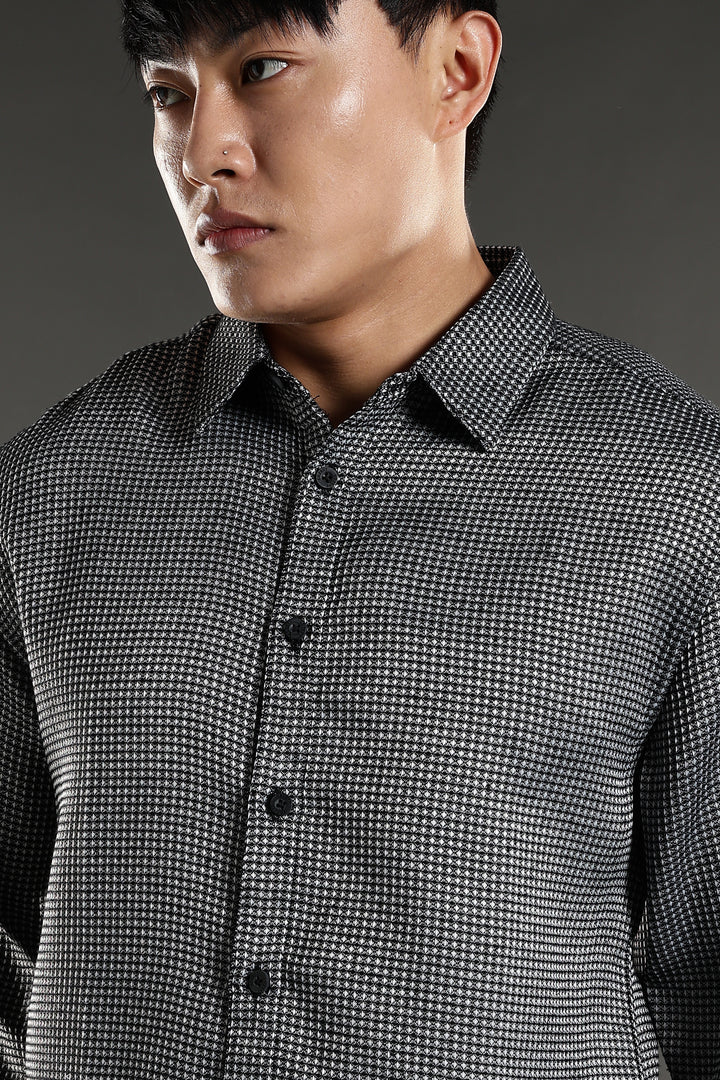 Textured fabric Grey Shirt