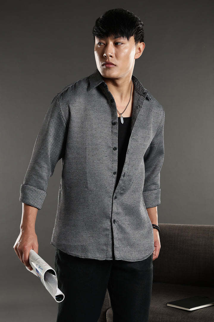 Textured fabric Grey Shirt