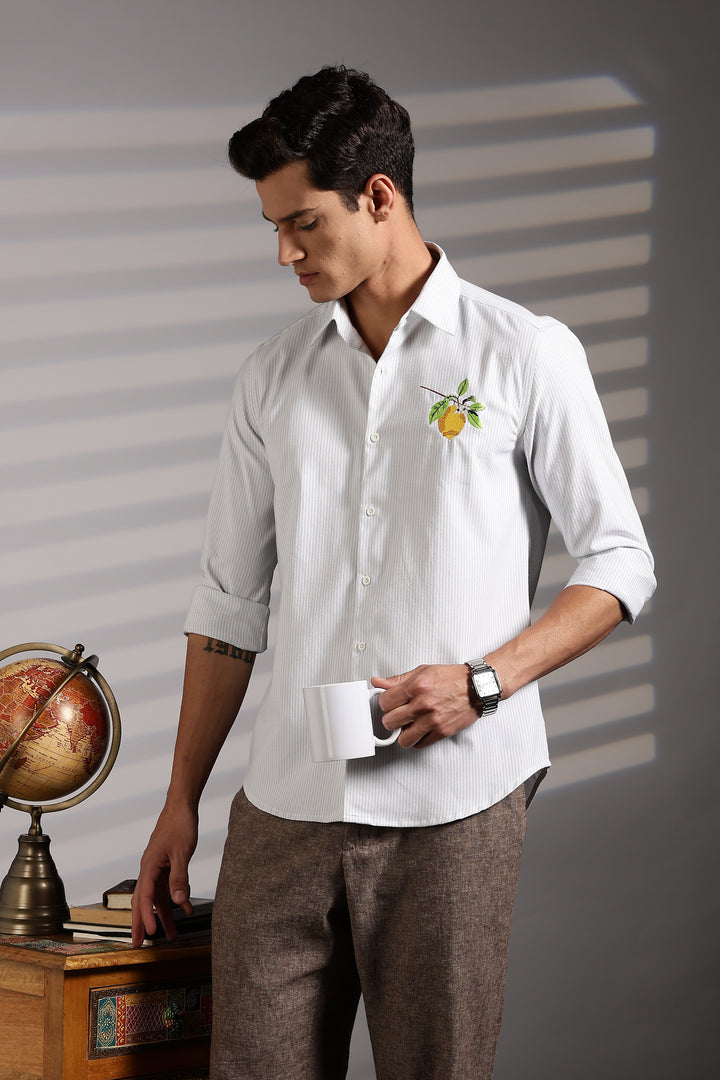 Lemon Embroidery Shirt