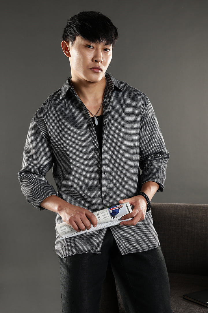 Textured fabric Grey Shirt