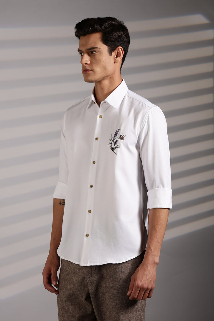 Lavender Embroidery Shirt