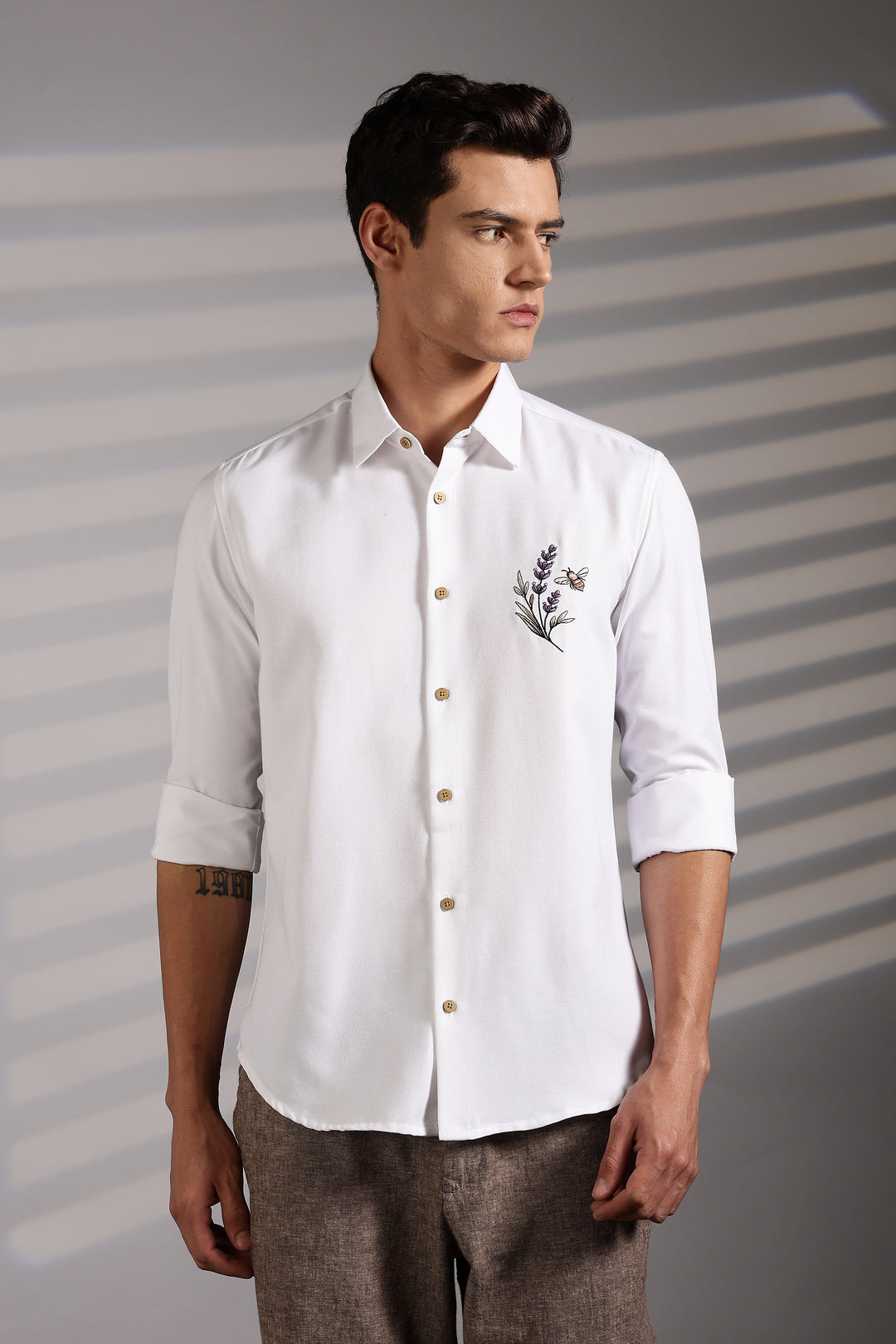 Lavender Embroidery Shirt