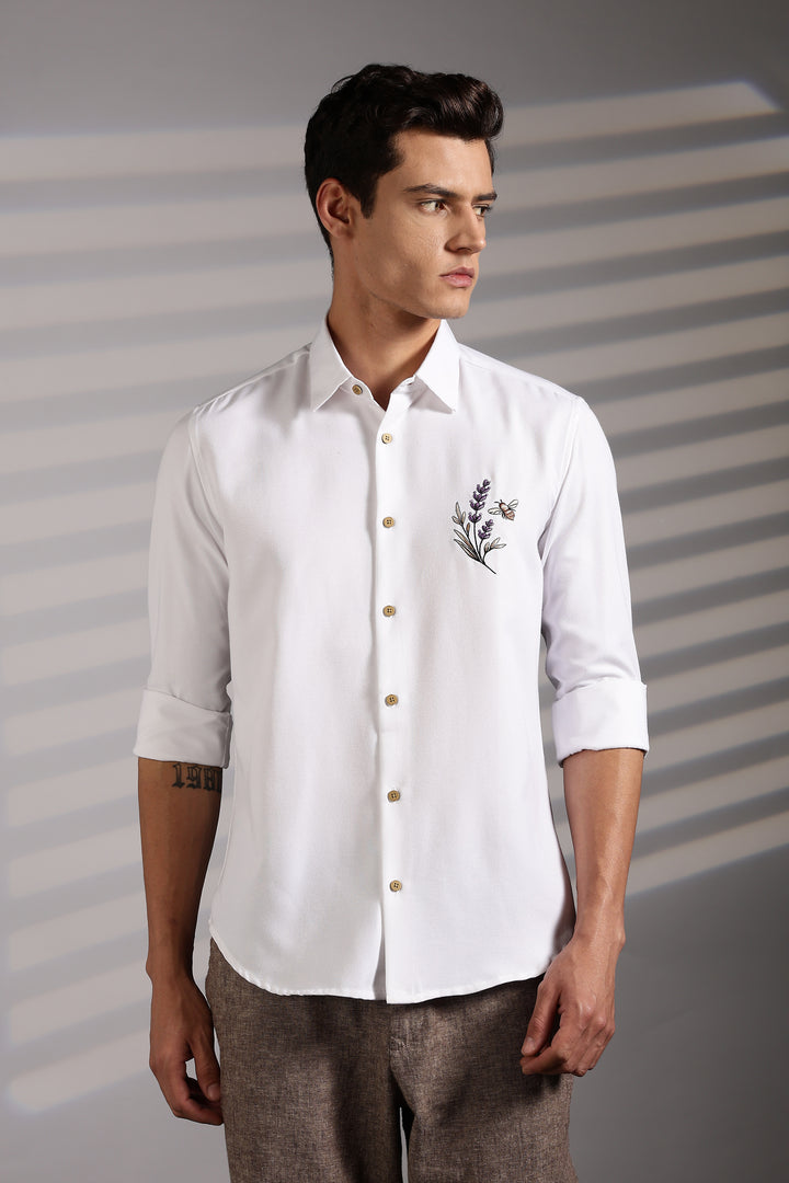 Lavender Embroidery Shirt