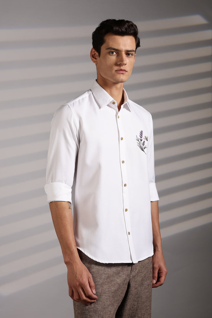 Lavender Embroidery Shirt
