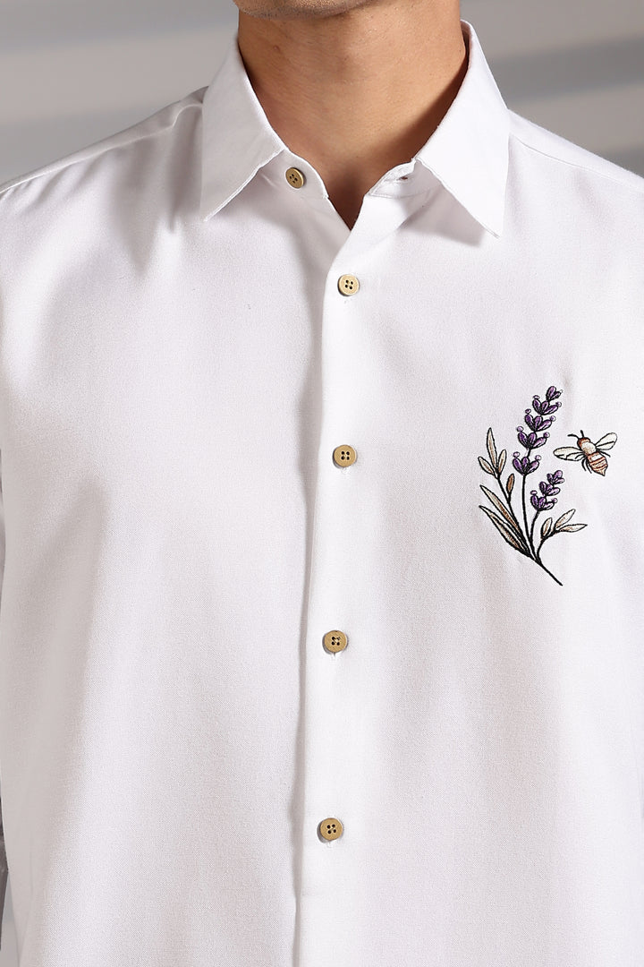 Lavender Embroidery Shirt
