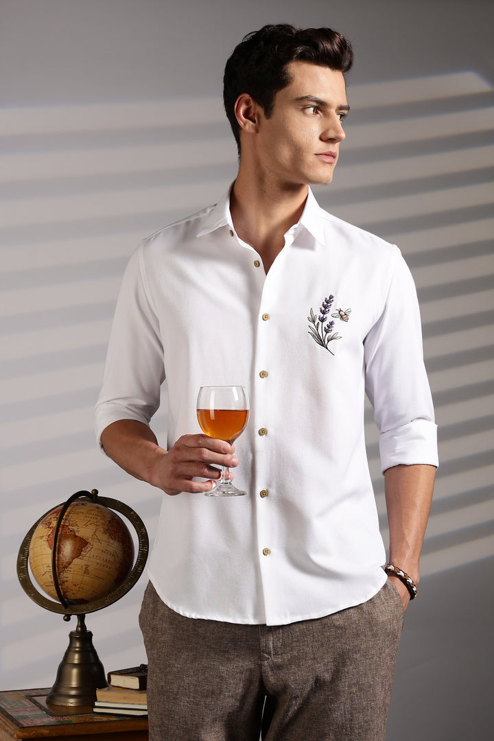 Lavender Embroidery Shirt
