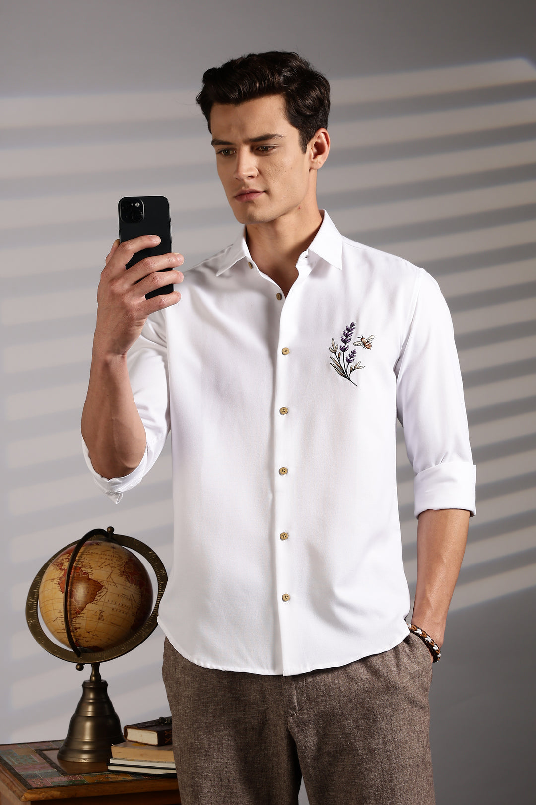 Lavender Embroidery Shirt