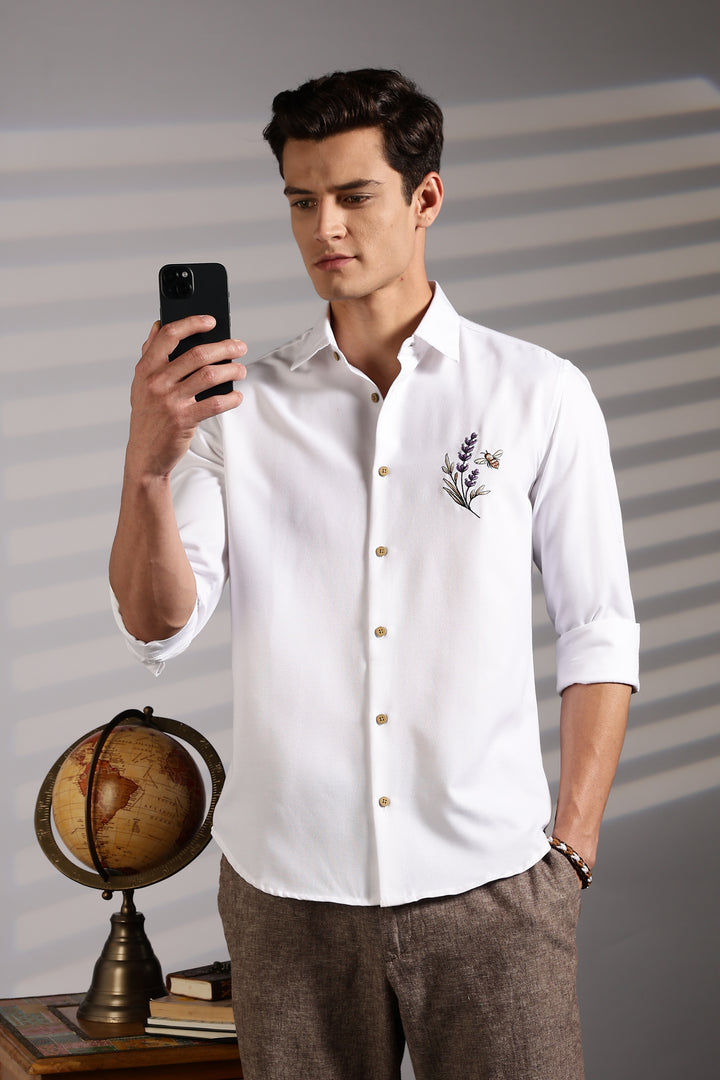 Lavender Embroidery Shirt