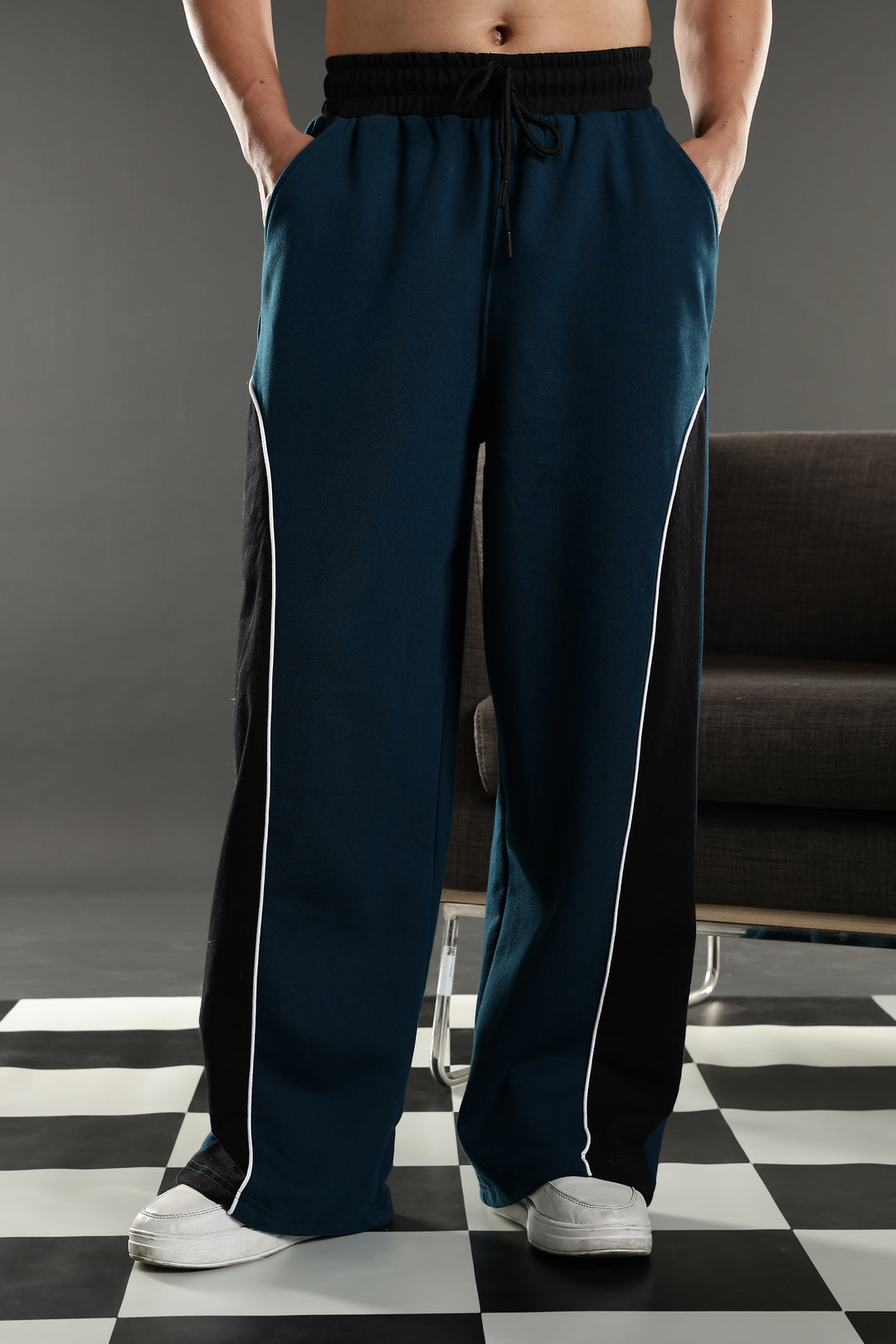 Cut & Sew Teal Joggers
