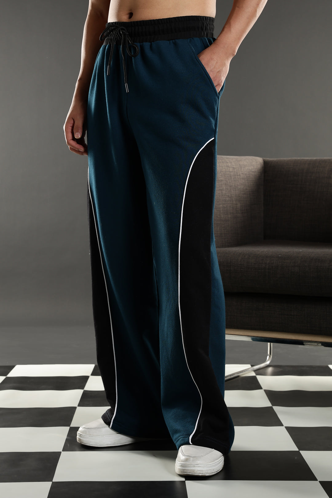 Cut & Sew Teal Joggers