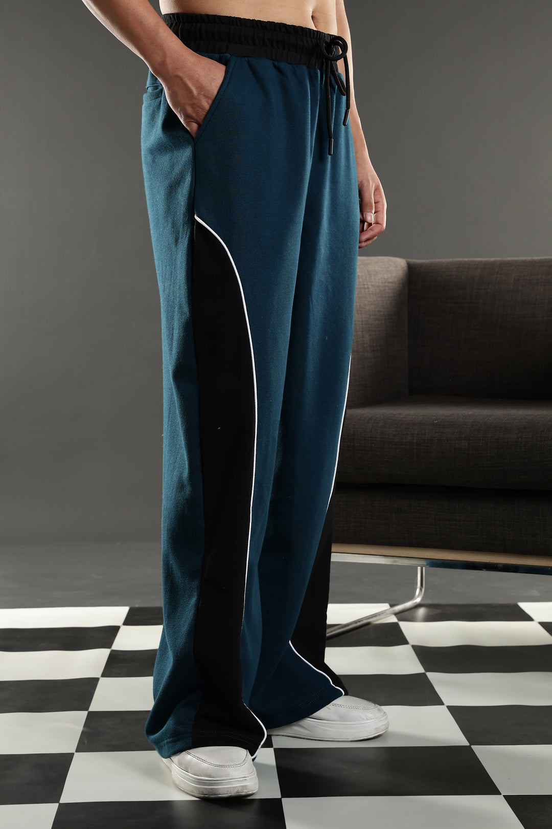 Cut & Sew Teal Joggers