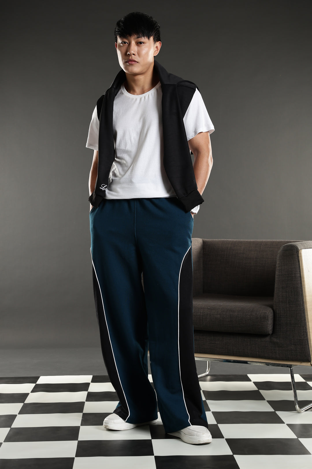 Cut & Sew Teal Joggers