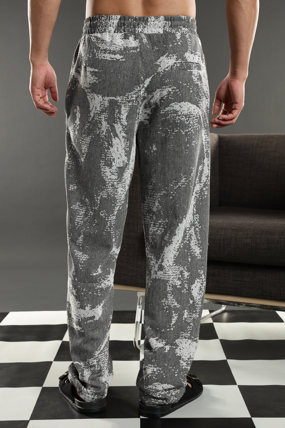 Grey Abstract Jaquard Co-ords Set