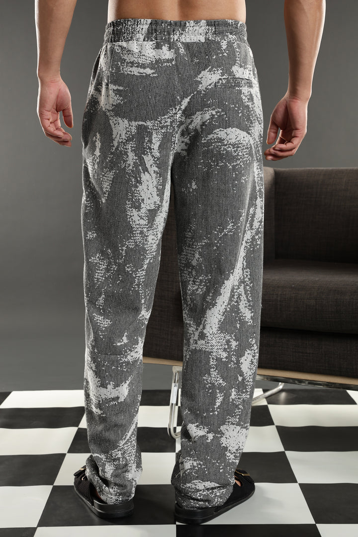 Grey Abstract Jaquard Co-ords Set