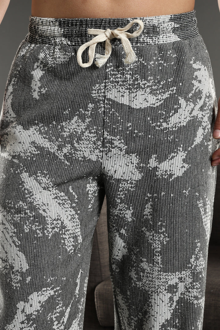 Grey Abstract Jaquard Co-ords Set
