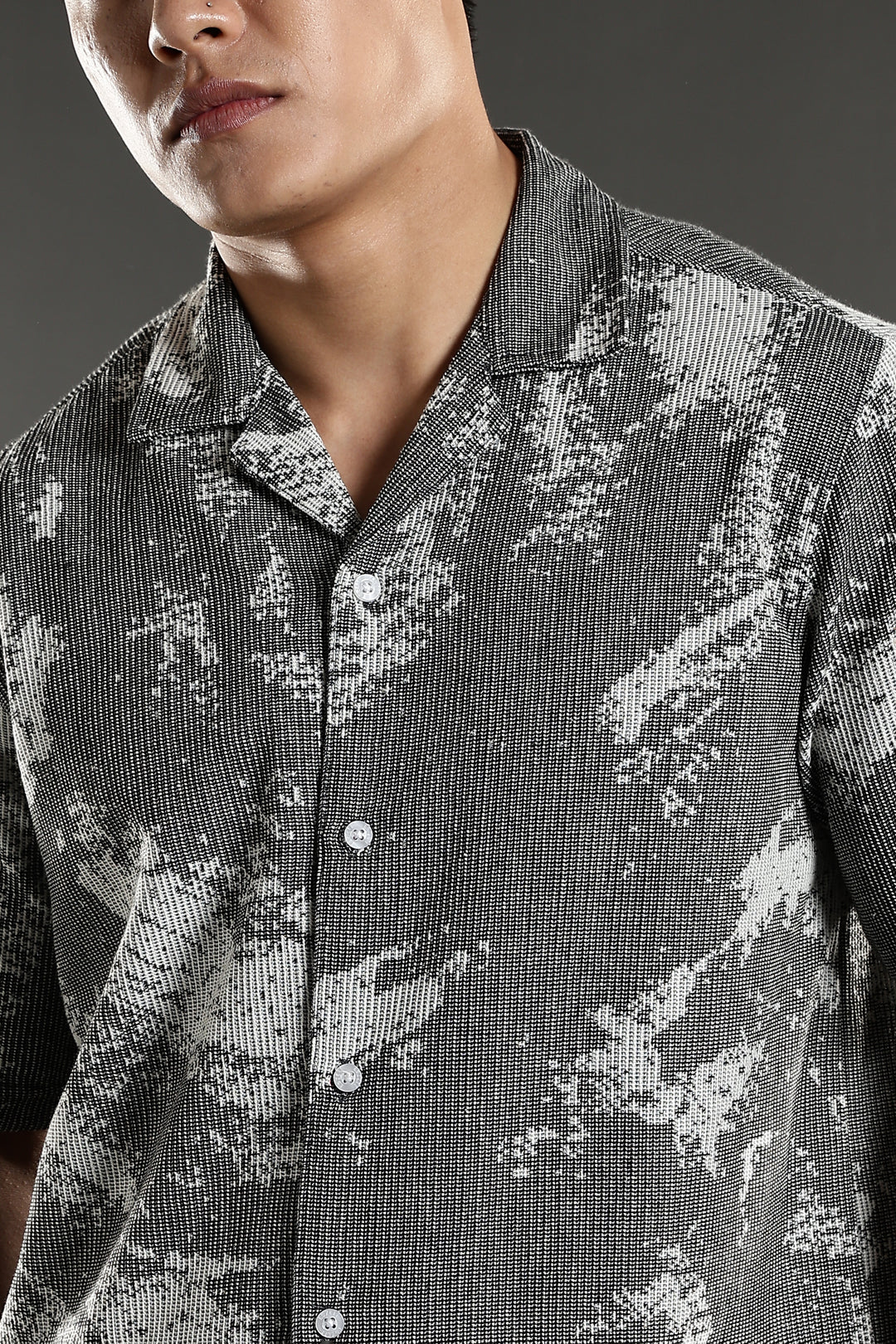 Grey Abstract Jaquard Co-ords Set