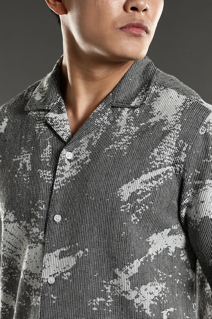 Grey Abstract Jaquard Co-ords Set