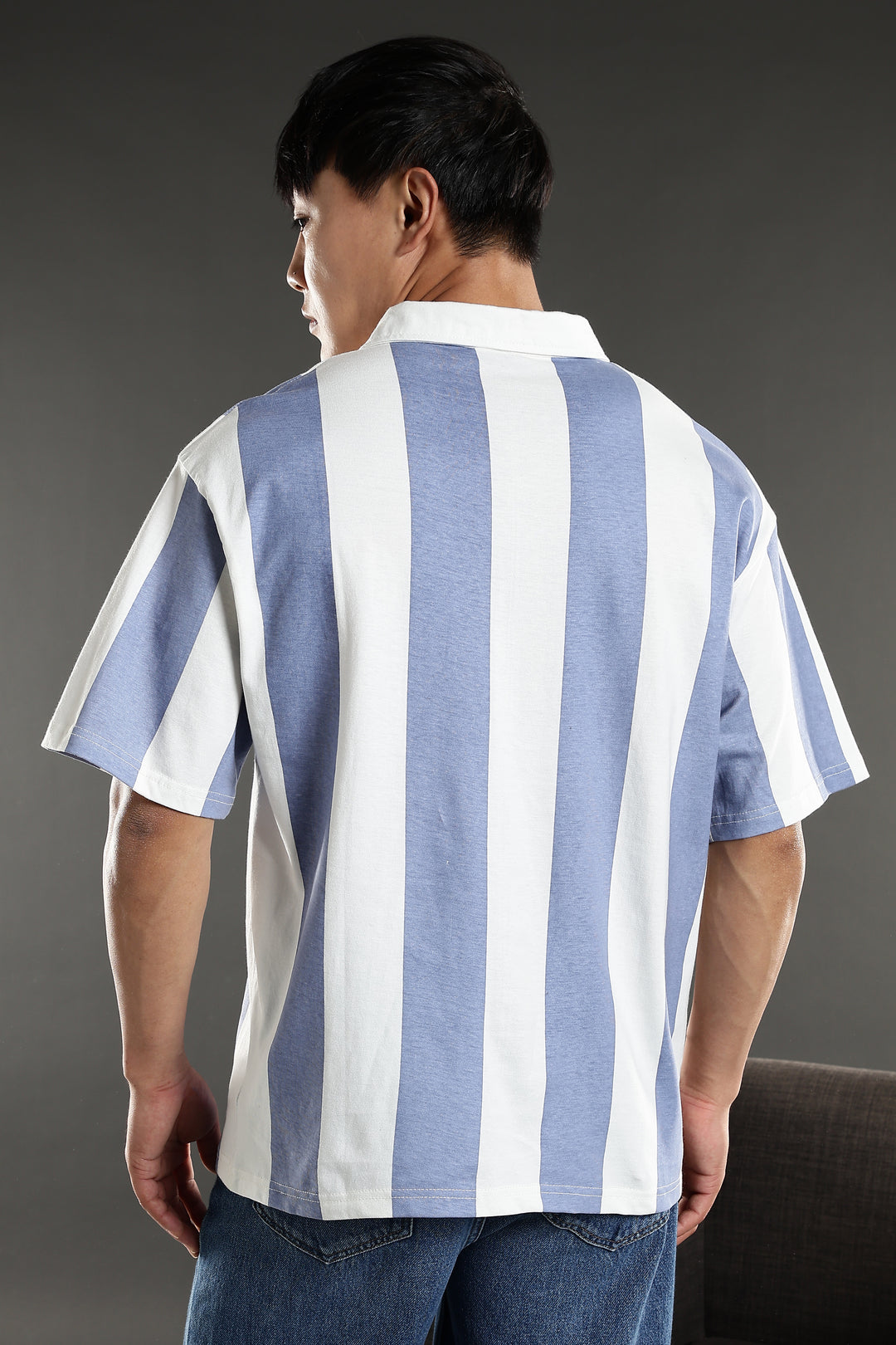 Los Angeles: Oversized Stripes Polo Shirt