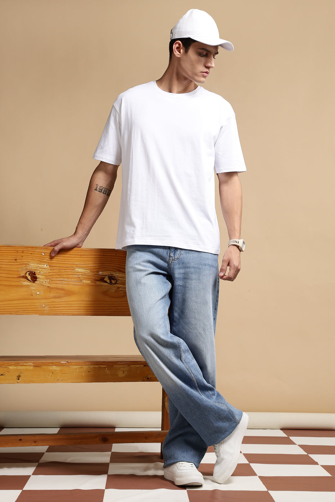 French Toast: White Oversized T-shirt