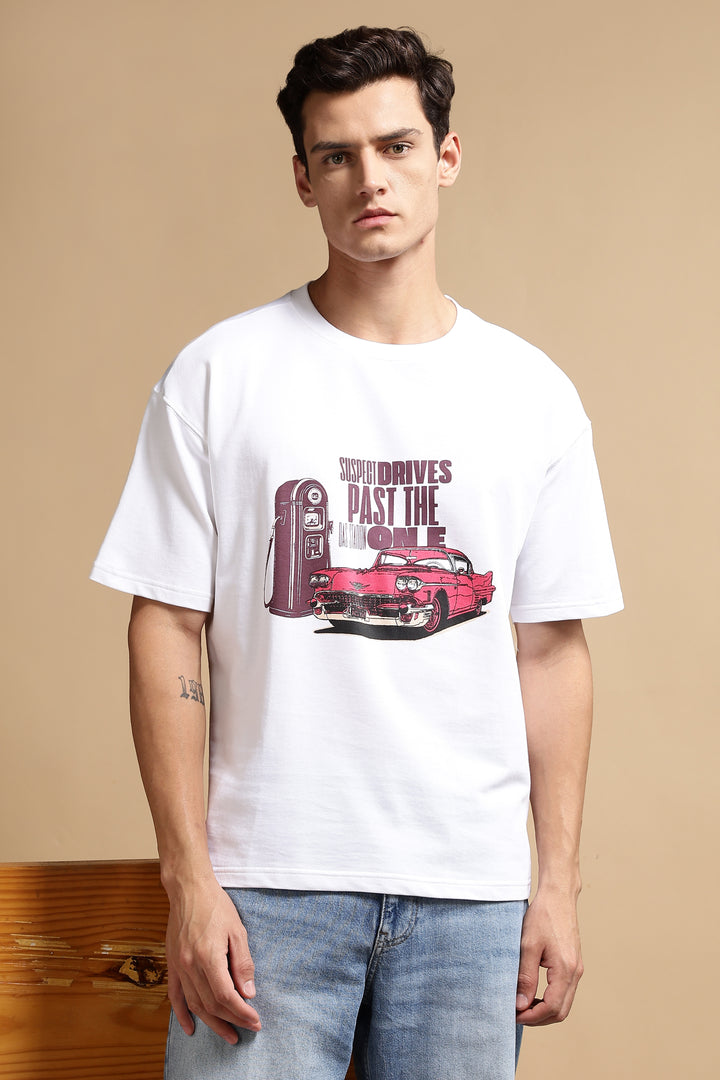Suspect: White Oversized T-shirt