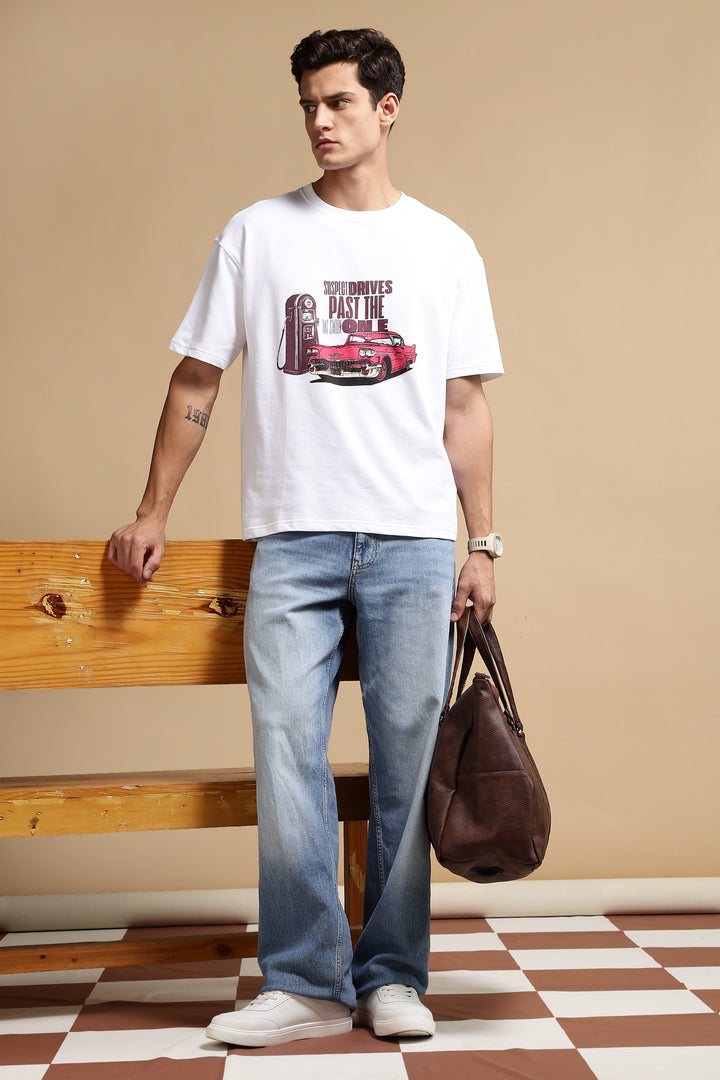 Suspect: White Oversized T-shirt