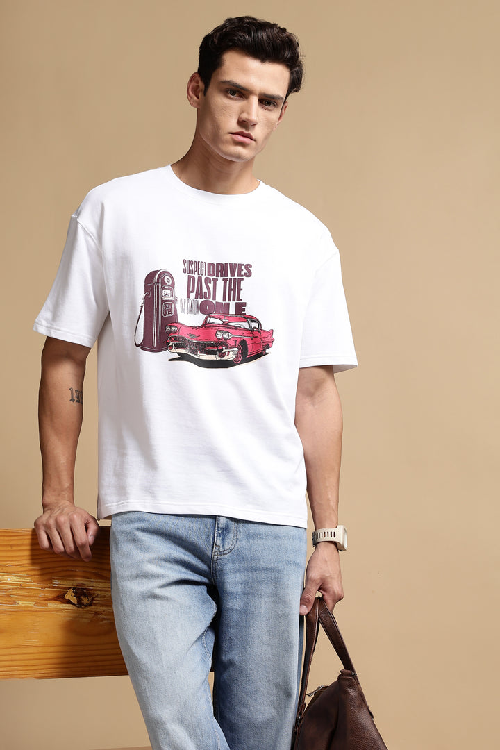 Suspect: White Oversized T-shirt