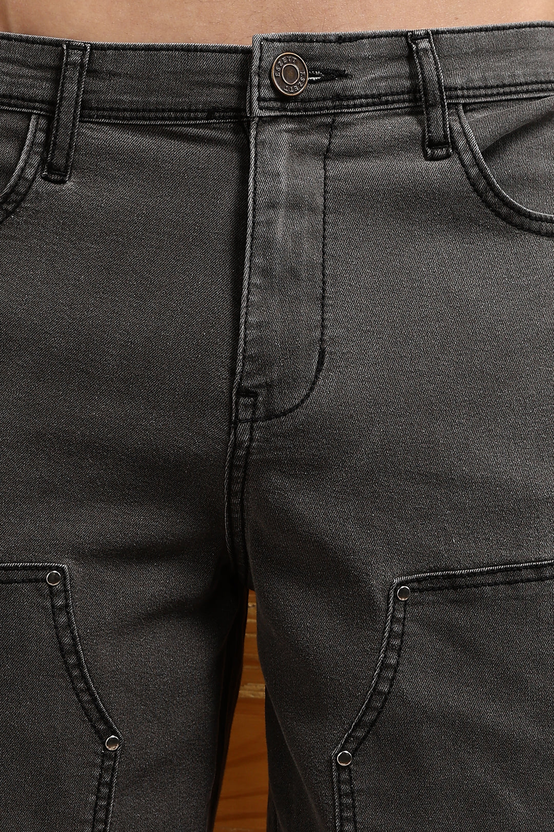 Black Denim Washed Classic Shorts
