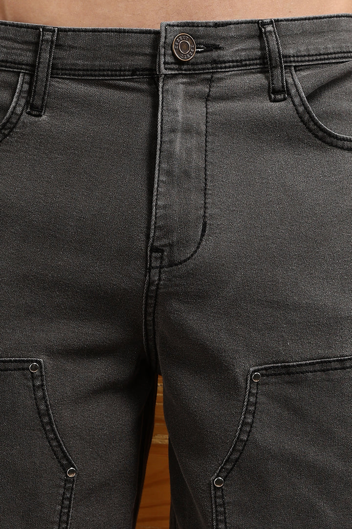 Black Denim Washed Classic Shorts