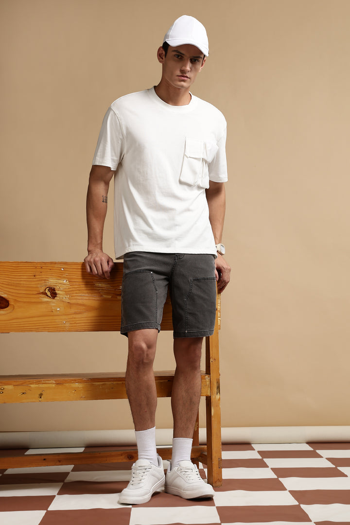 Black Denim Washed Classic Shorts