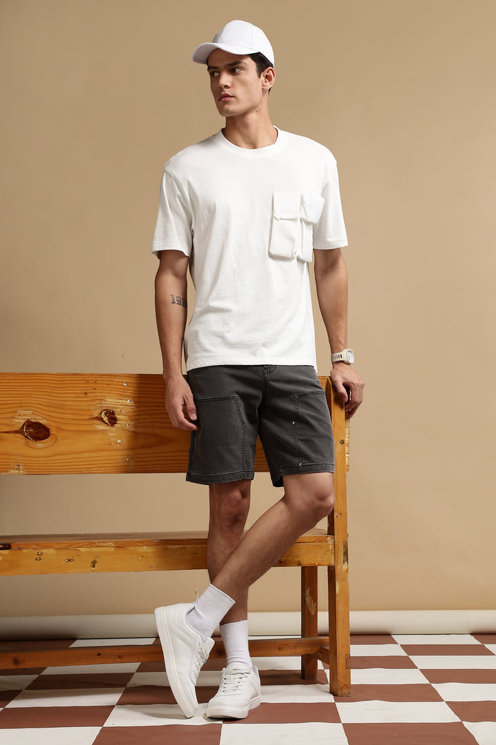 Black Denim Washed Classic Shorts