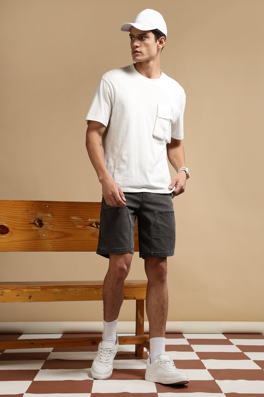 Black Denim Washed Classic Shorts