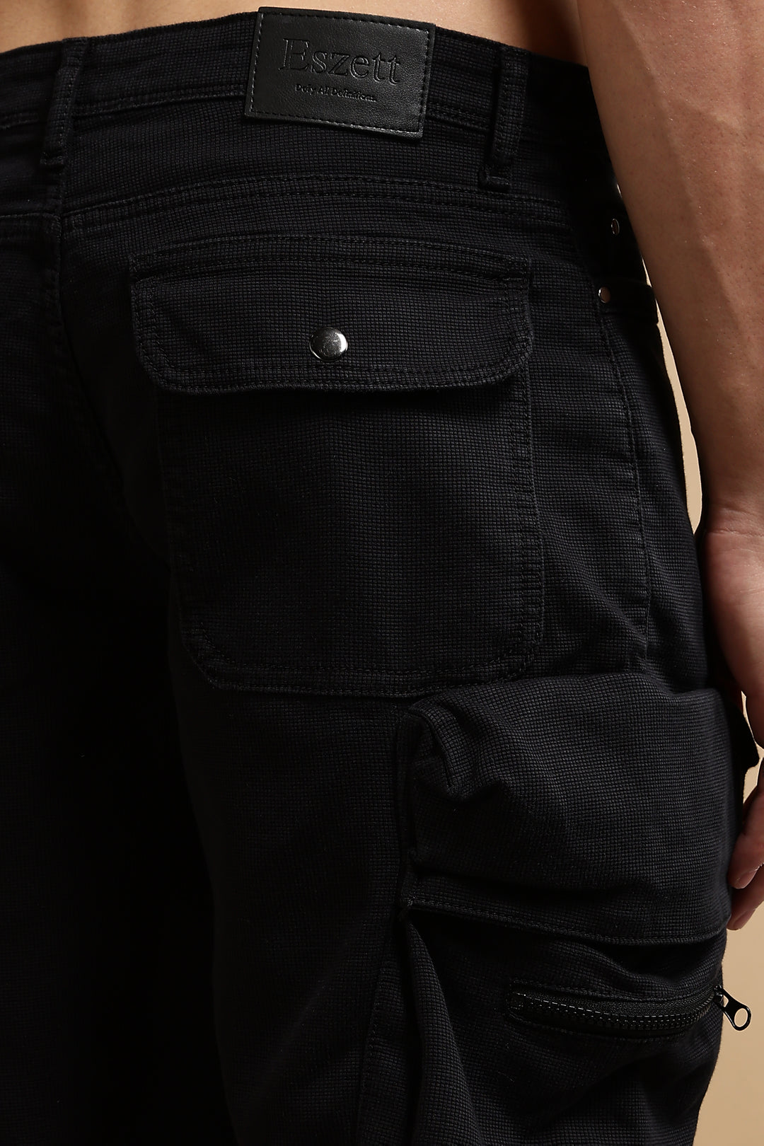 Textured Fabric Washed Shorts