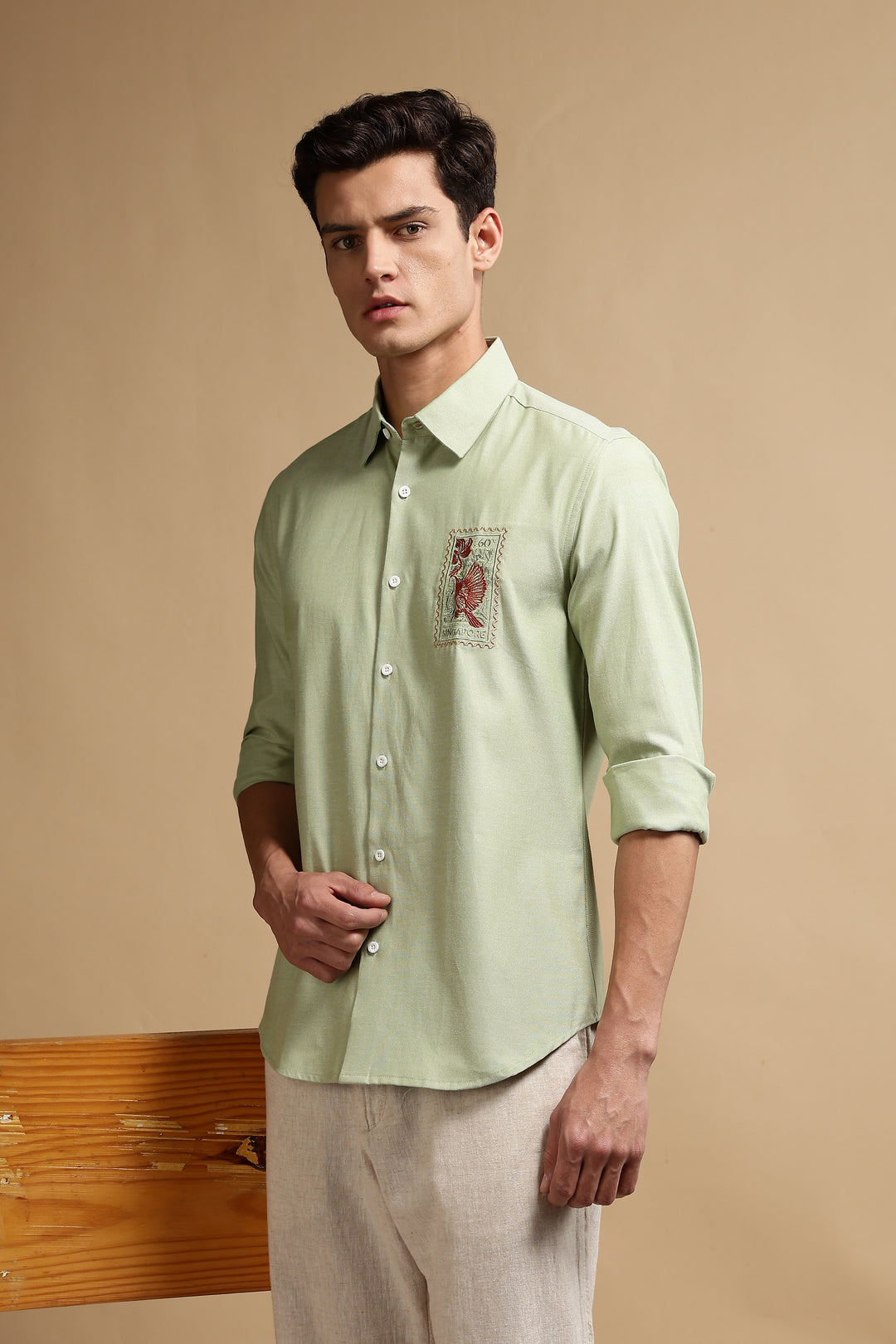 Stamp Embroidery Shirt
