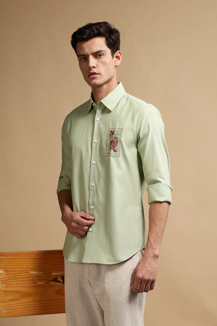 Stamp Embroidery Shirt