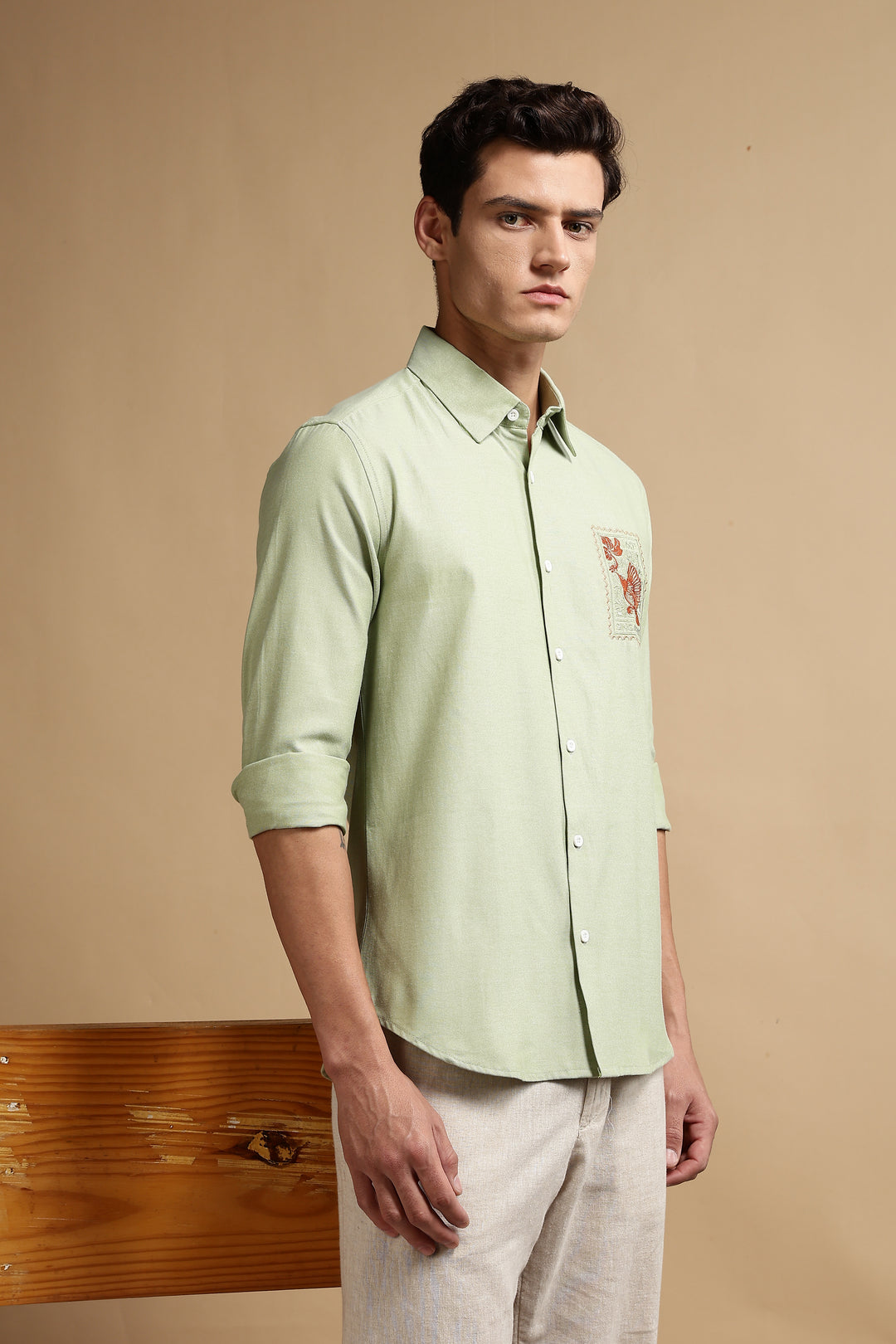Stamp Embroidery Shirt