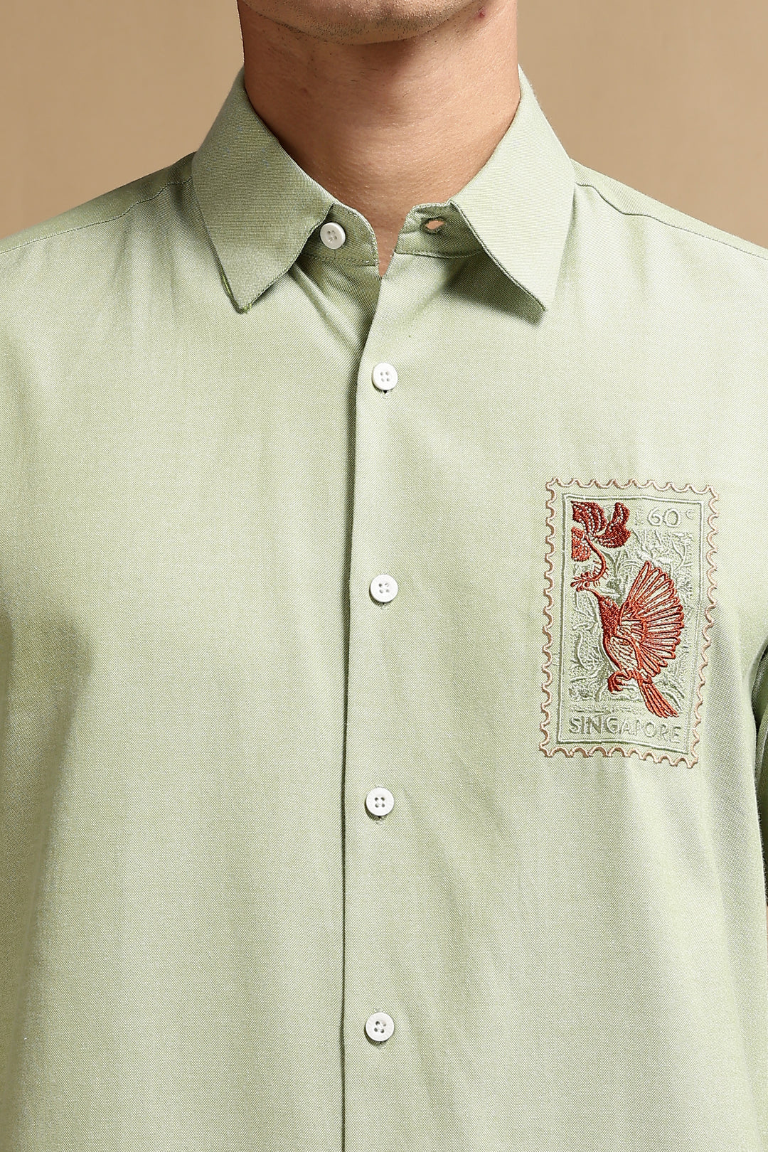 Stamp Embroidery Shirt