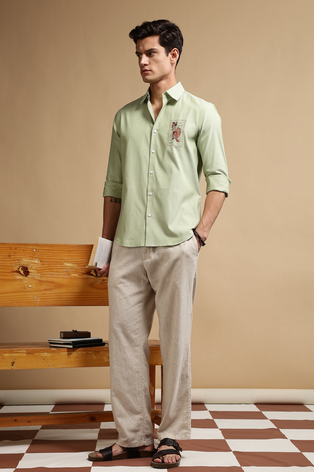 Stamp Embroidery Shirt