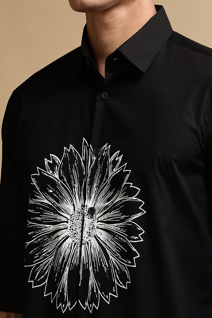 Black Hollyhock Shirt