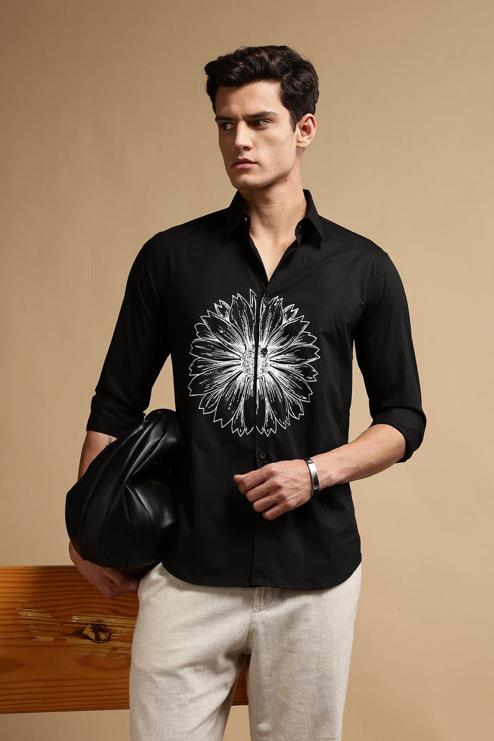 Black Hollyhock Shirt