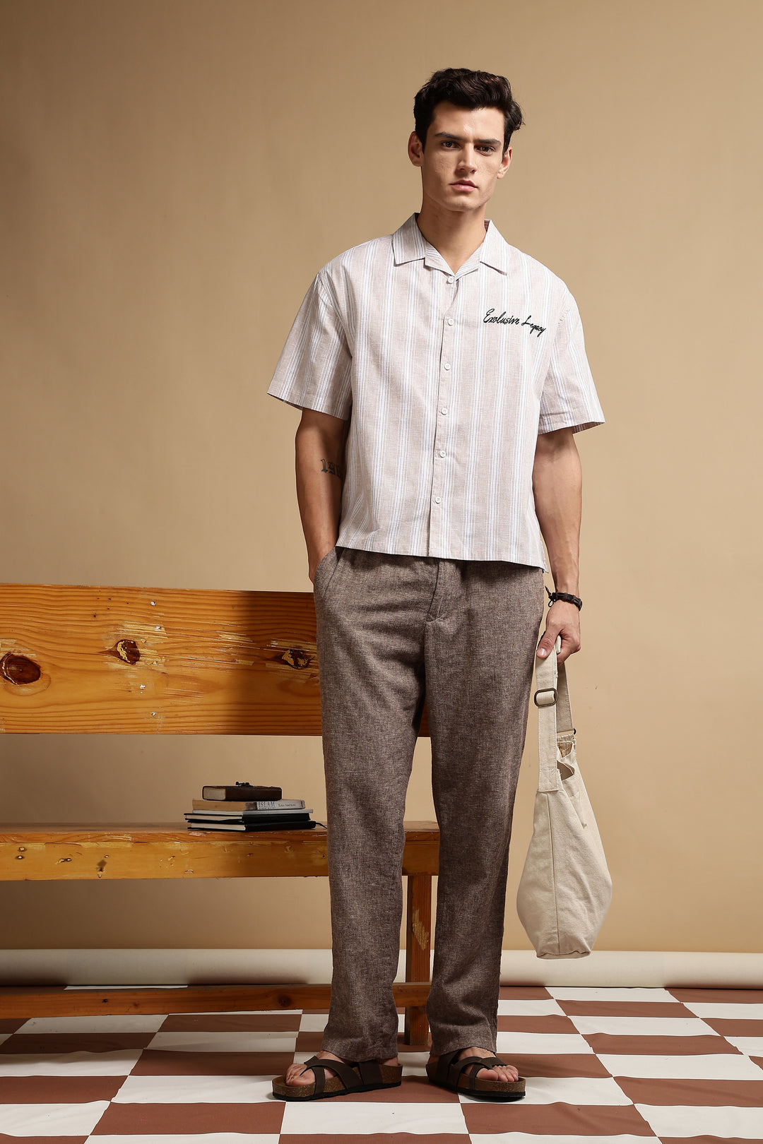 Boxy Fit: Heritage Embroidery Stripes Shirt