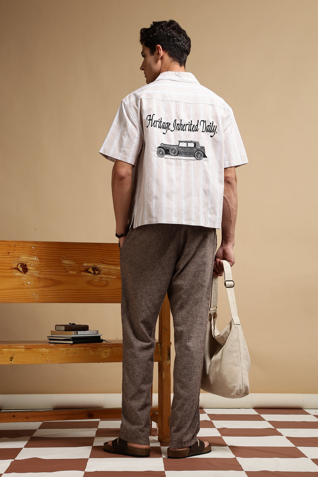 Boxy Fit: Heritage Embroidery Stripes Shirt