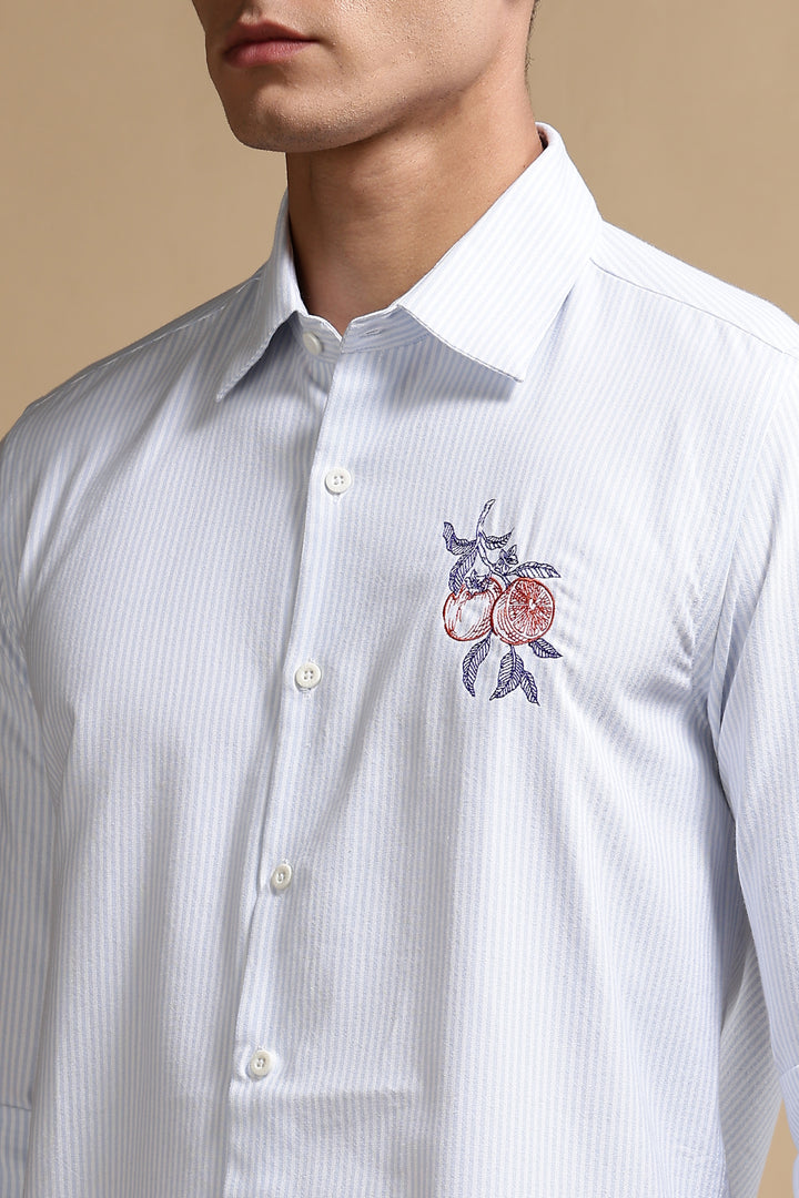 Orange Embroidery Shirt