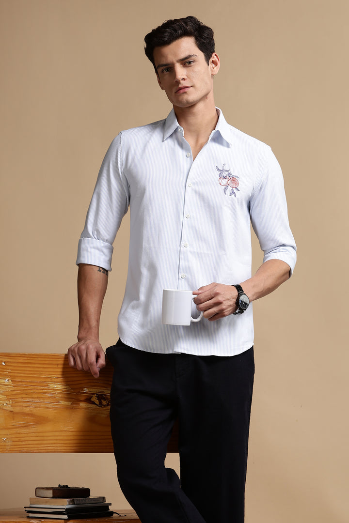 Orange Embroidery Shirt