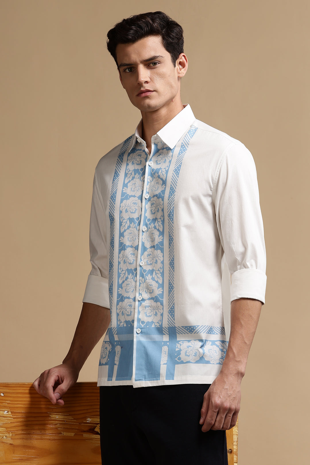 Floral Blue Printed Shirt