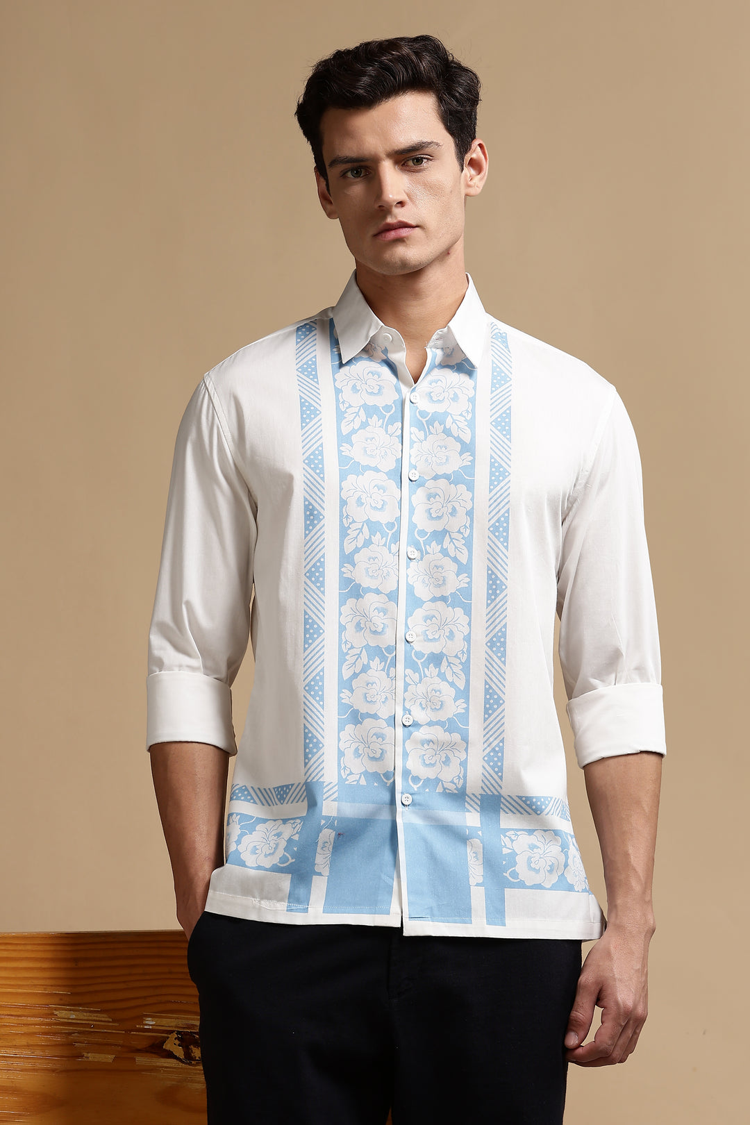 Floral Blue Printed Shirt